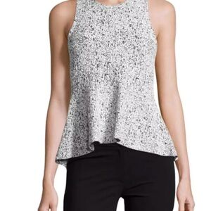 Theory Colisha Black and Cream Women's Peplum Top